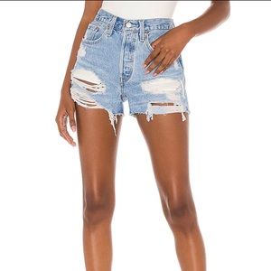 501 High Rise Denim Shorts
